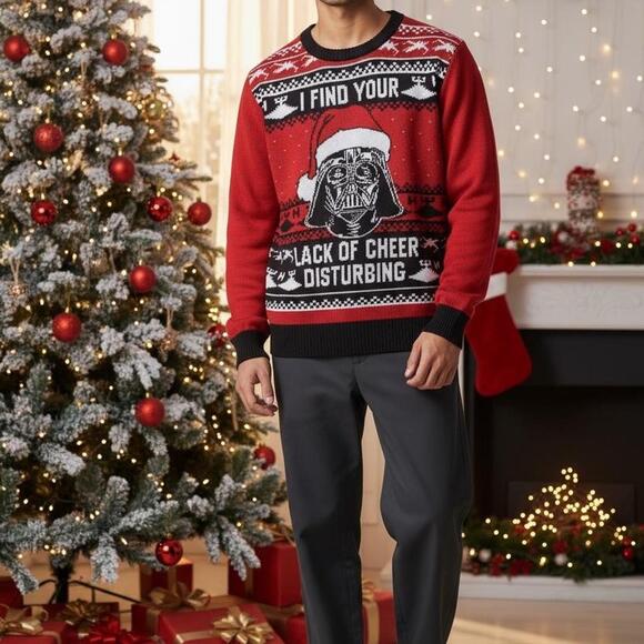 Star Wars Darth Vader Christmas Sweater Lack Of Cheer Disturbing Avail: M-XXL - Picture 4 of 4